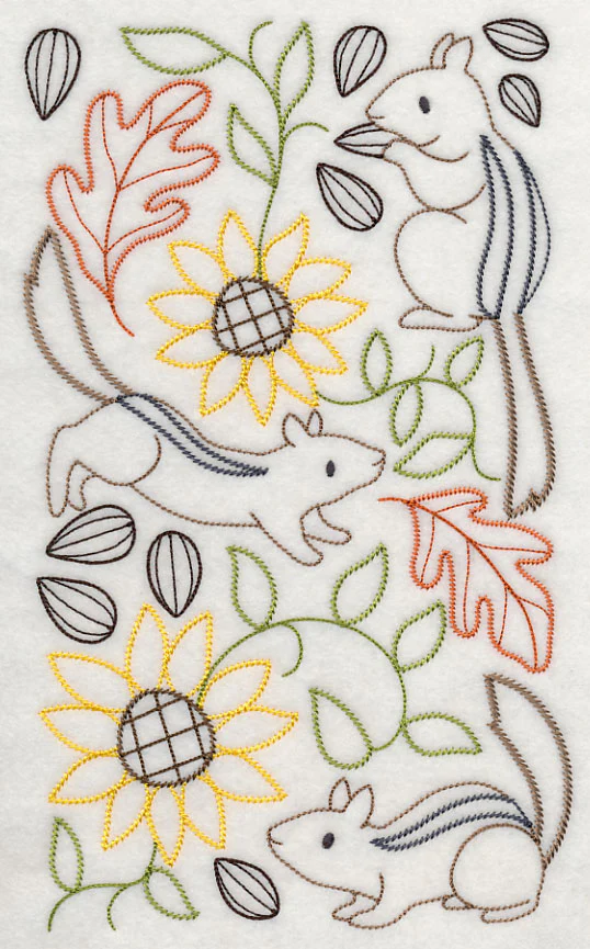 Chipmunks and Sunflower Medley (Vintage) - Image 5