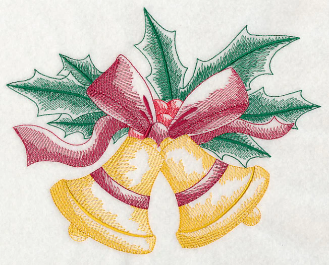 Christmas Bells and Holly (Toile)