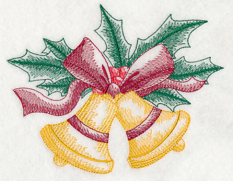 Christmas Bells and Holly (Toile) - Image 3