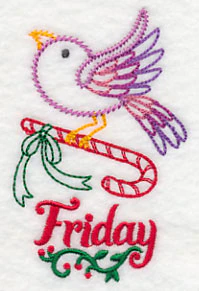 Christmas Bird with Candy Cane - Friday (Vintage) - Image 2