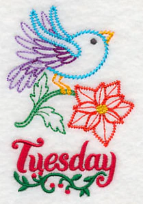 Christmas Bird with Poinsettia - Tuesday (Vintage) - Image 2