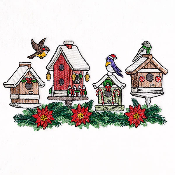 Christmas Birdhouse Block Party Border - Image 2