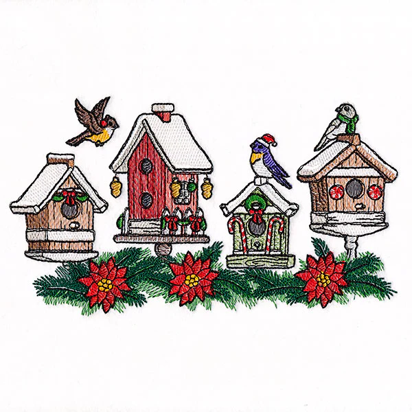 Christmas Birdhouse Block Party Border - Image 3