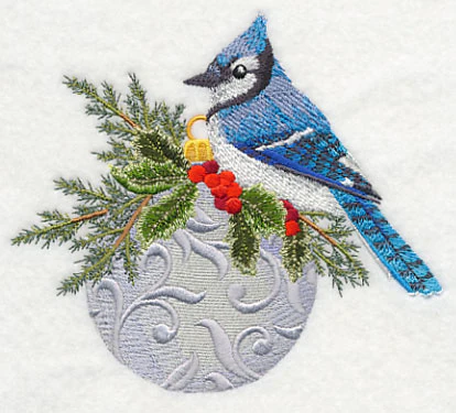 Christmas Blue Jay on Ornament - Image 3