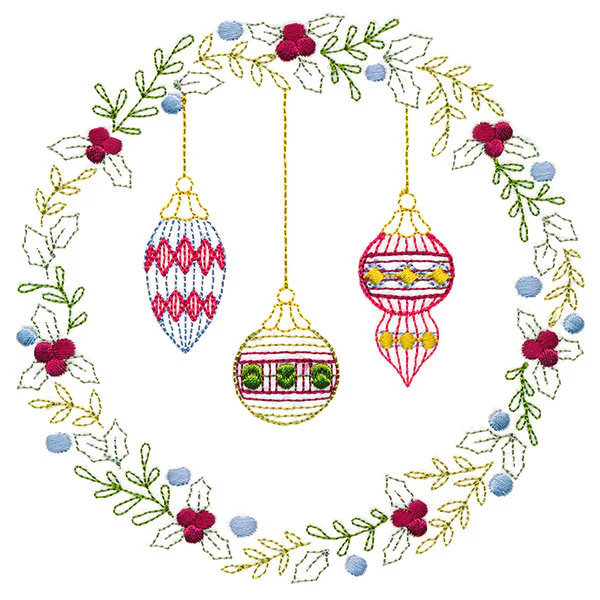 Christmas Botanicals Wreath with Ornaments - Image 3