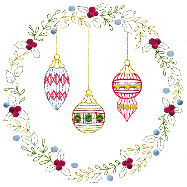 Christmas Botanicals Wreath with Ornaments - Image 6