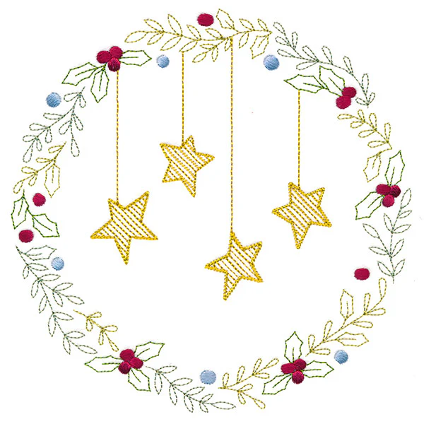 Christmas Botanicals Wreath with Stars - Image 2
