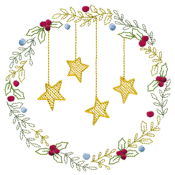 Christmas Botanicals Wreath with Stars - Image 4