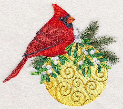 Christmas Cardinal on Ornament - Image 2