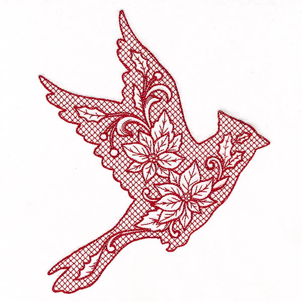 Christmas Cardinal Silhouette (Trapunto) - Image 4