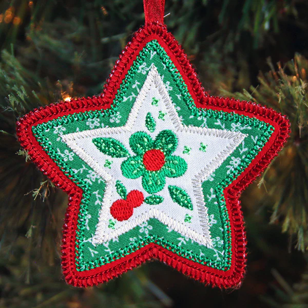 Christmas Charm Star Ornament (In-the-Hoop) - Image 3