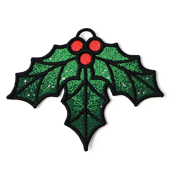 Christmas Charms Ornament - Holly & Berries (Lace) - Image 4
