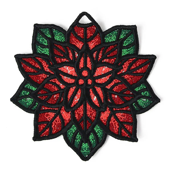 Christmas Charms Ornament - Poinsettia (Lace) - Image 7