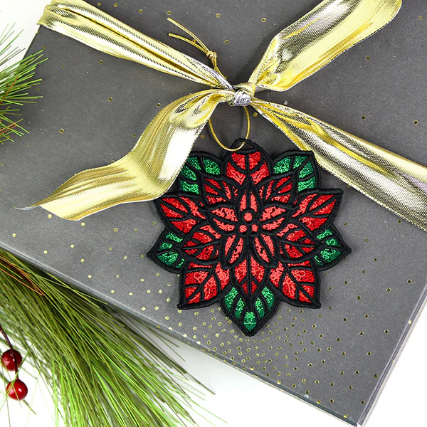 Christmas Charms Ornament - Poinsettia (Lace) - Image 8
