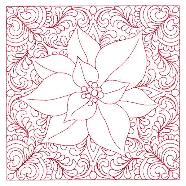 Christmas Charms Quilting Square - Poinsettia (Double Run) - Image 3