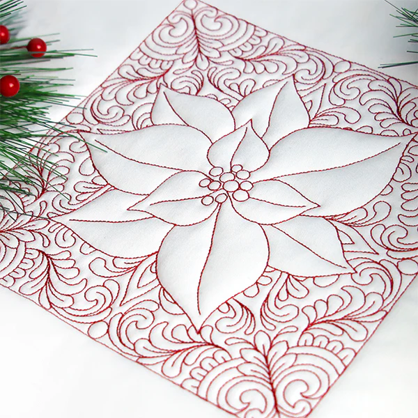 Christmas Charms Quilting Square - Poinsettia (Double Run) - Image 6