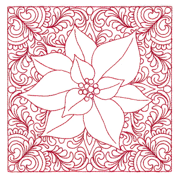 Christmas Charms Quilting Square - Poinsettia (Double Run) - Image 7