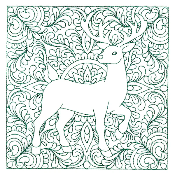 Christmas Charms Quilting Square - Reindeer (Double Run) - Image 3