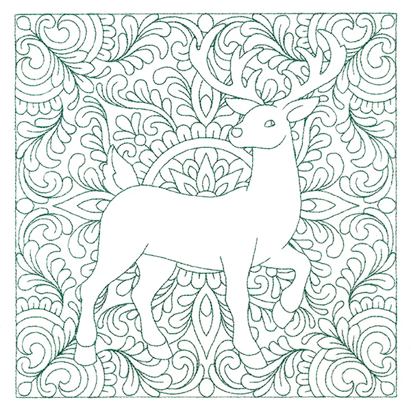 Christmas Charms Quilting Square - Reindeer (Double Run) - Image 6