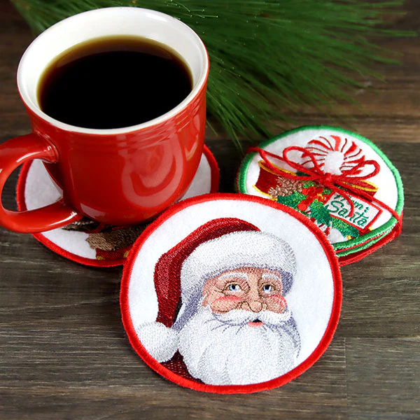 Christmas Cheer Coasters -Candy Cane (In-the-Hoop) - Image 4