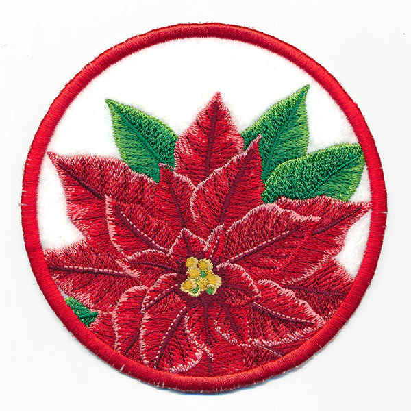 Christmas Cheer Coasters - Poinsettia (In-the-Hoop) - Image 5