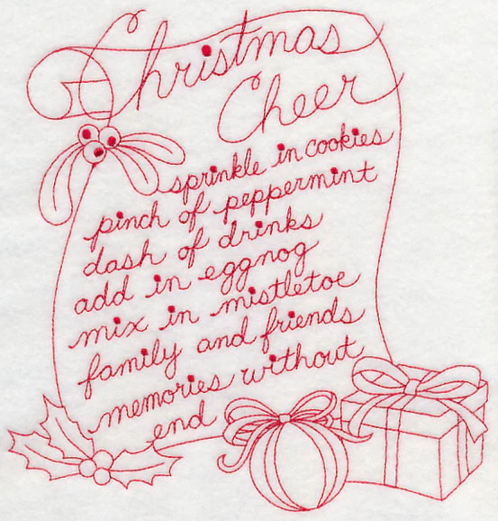 Christmas Cheer (Redwork)