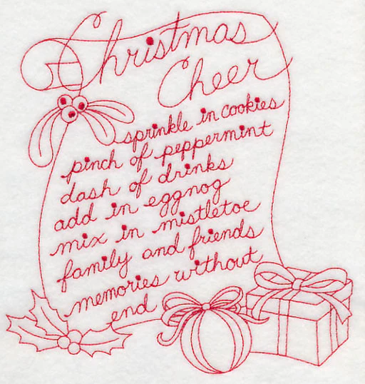 Christmas Cheer (Redwork) - Image 2