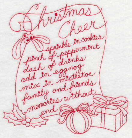 Christmas Cheer (Redwork) - Image 3