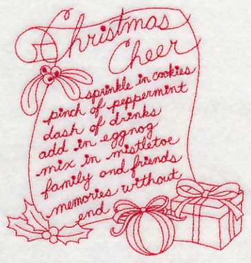 Christmas Cheer (Redwork) - Image 4