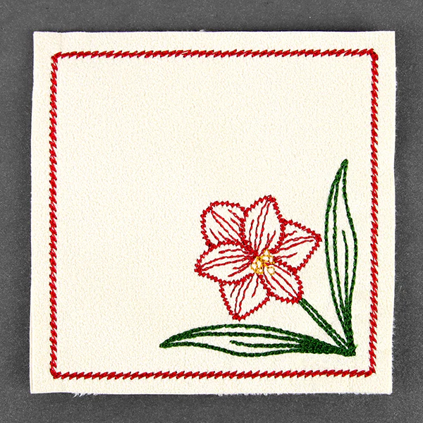Christmas Coaster - Amaryllis (In-the-Hoop) - Image 2