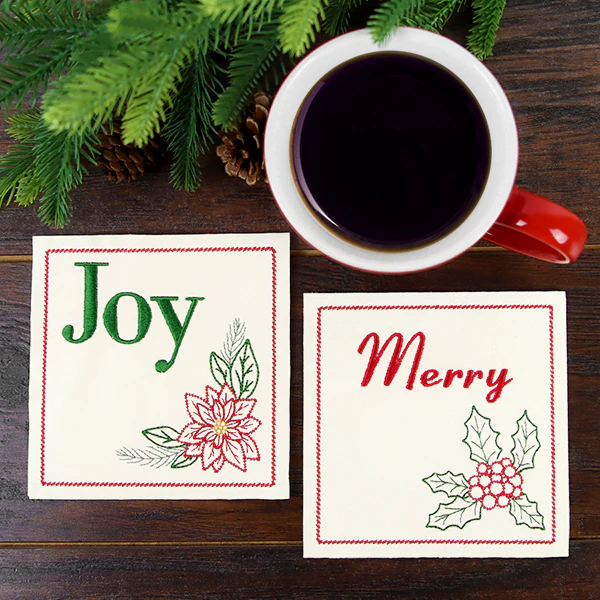 Christmas Coaster - Holly (In-the-Hoop) - Image 6