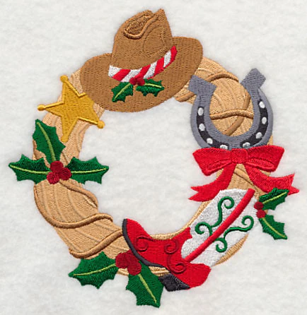 Christmas Cowboy Wreath - Image 3
