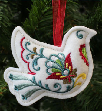 Christmas Dove Ornament (In-the-Hoop) - Image 2