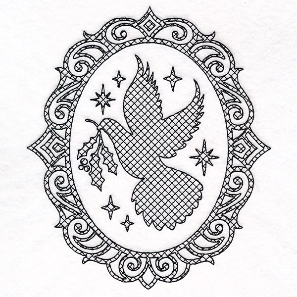 Christmas Dove Silhouette (Trapunto) - Image 2