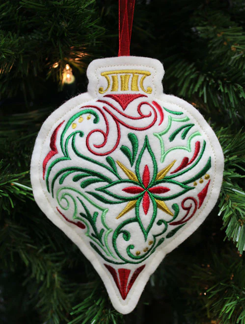 Christmas Filigree Antique Ornament (In-the-Hoop) - Image 3