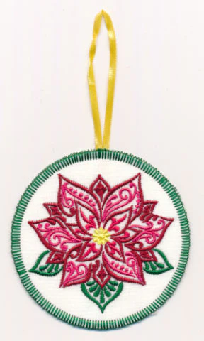 Christmas Filigree Poinsettia Ornament (In-the-Hoop)