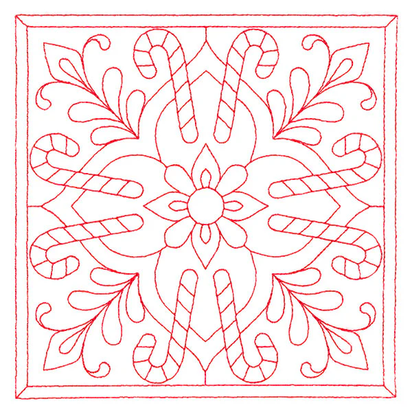 Christmas Filigree Quilting - Candy Canes (Double Run) - Image 3