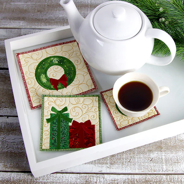 Christmas Gifts Are Waiting Mug Rug (In-the-Hoop) - Image 6