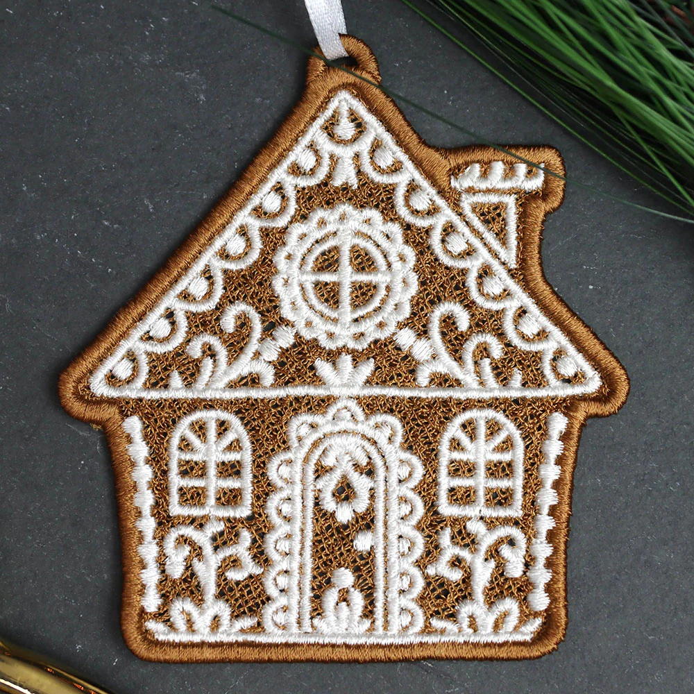 Christmas Gingerbread Cookie - House (Lace) - Image 4