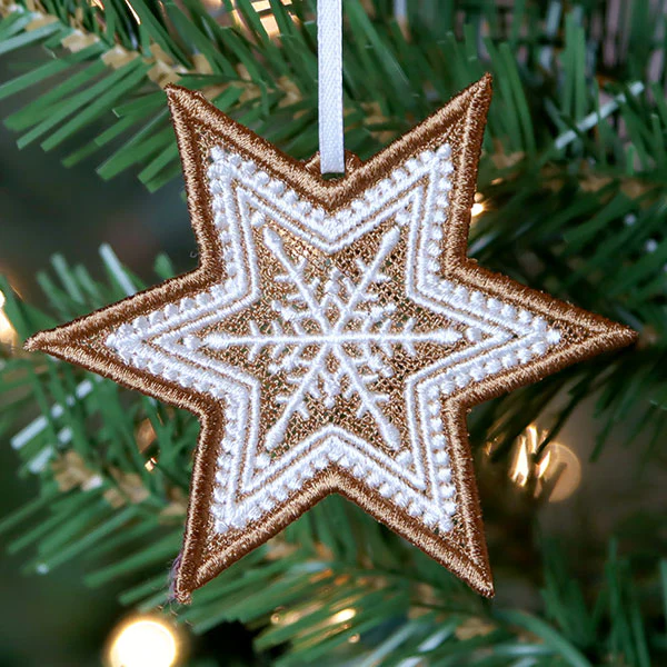 Christmas Gingerbread Cookie - Star (Lace) - Image 2