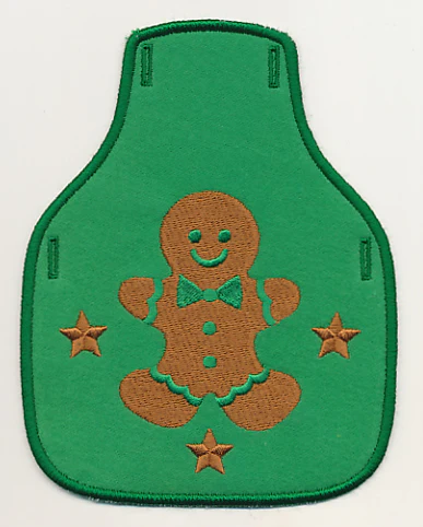 Christmas Gingerbread Stamp Bottle Apron (In-the-Hoop)