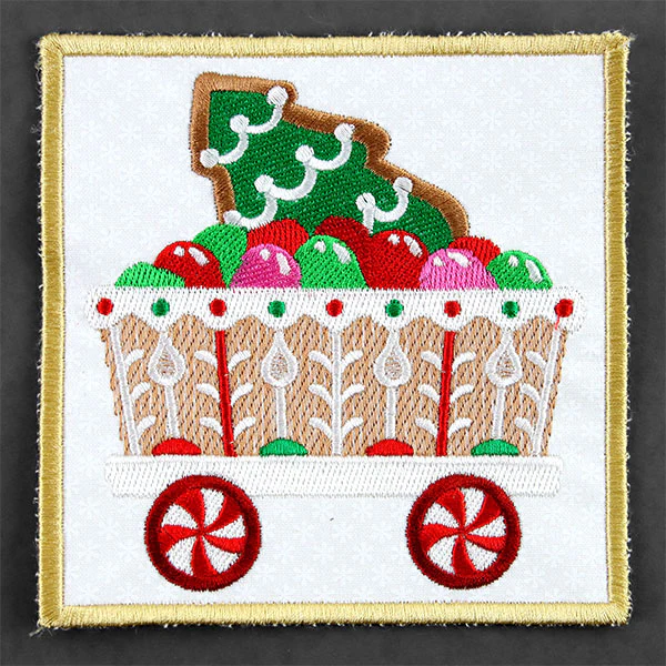 Christmas Gingerbread Train Coaster - Car 4 (In-the-Hoop) - Image 4