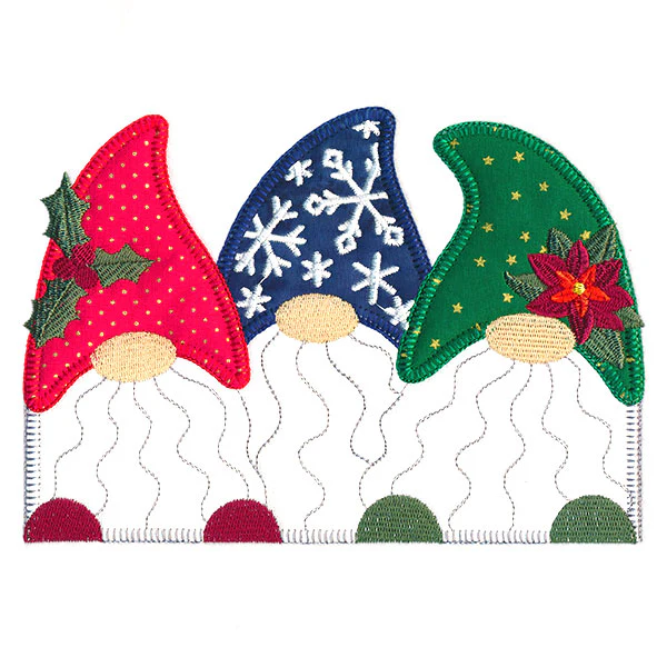 Christmas Gnome Trio (Heirloom Applique) - Image 2