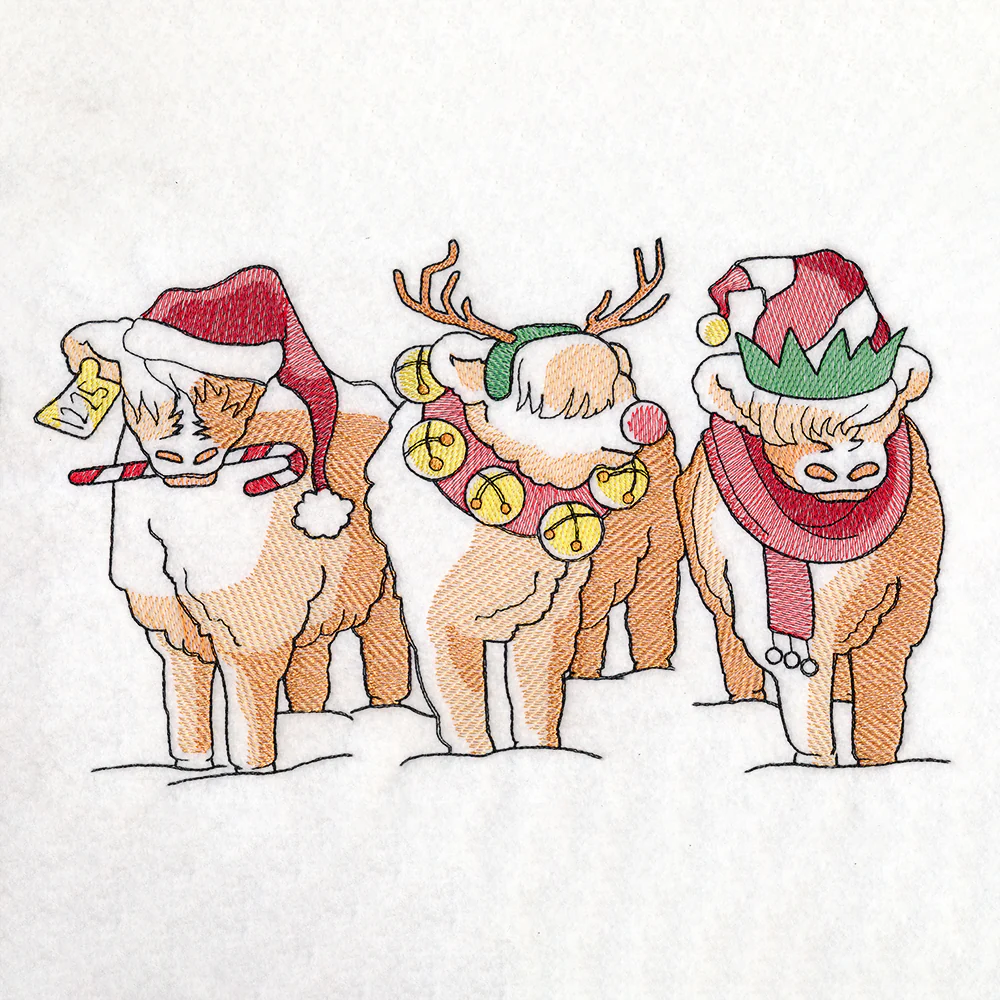 Christmas Highland Cows Trio - Image 5