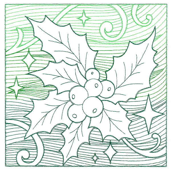 Christmas Holly Etching