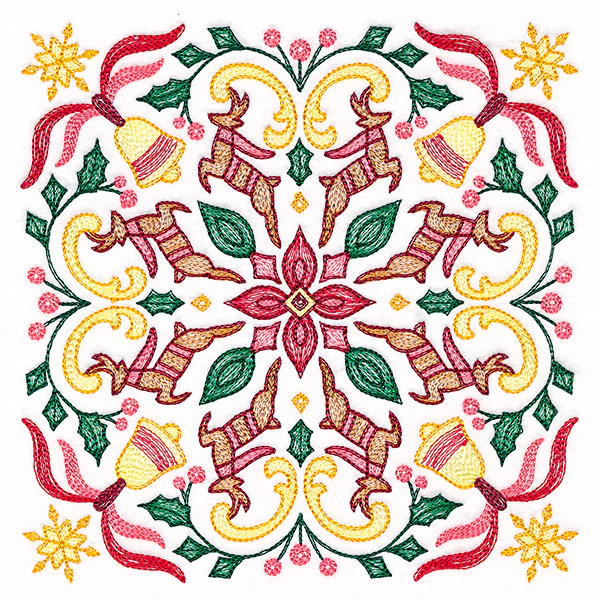 Christmas Kaleidoscope Reindeer Square - Image 3