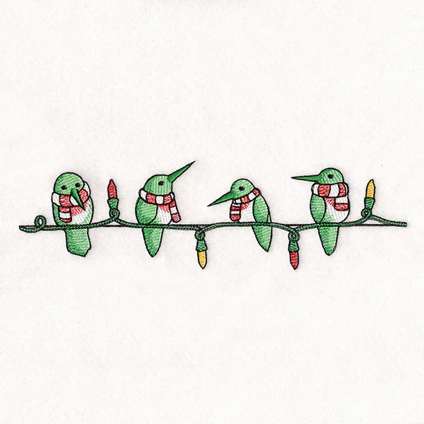 Christmas Lights Hummingbirds Border - Image 3