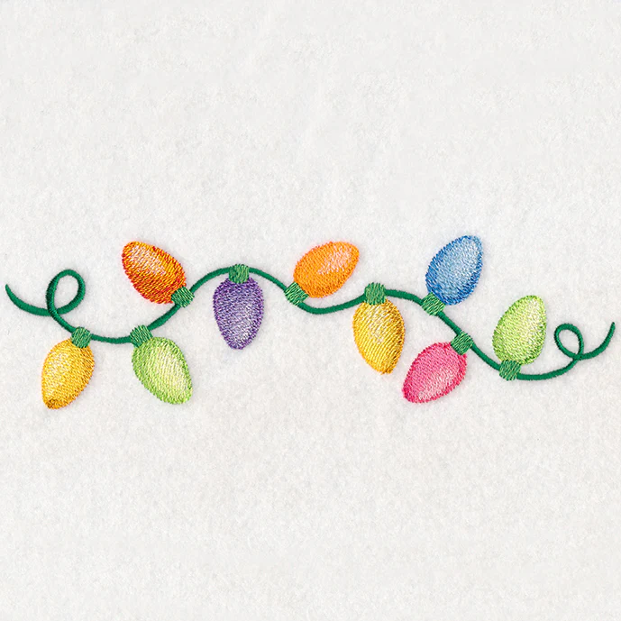Christmas Lights in Watercolor Border - Image 2
