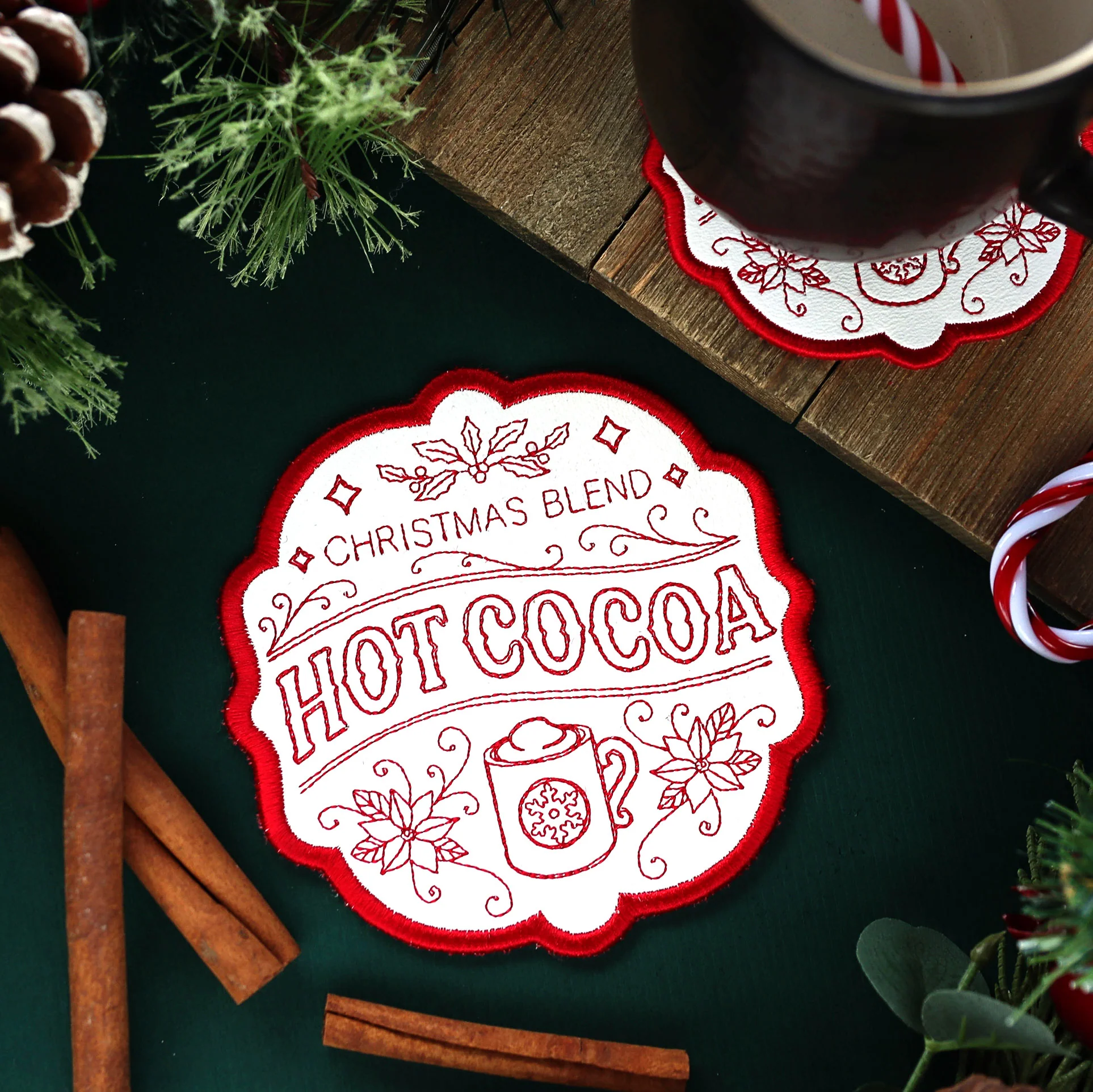 Christmas Market Coaster - Hot Cocoa - Image 6