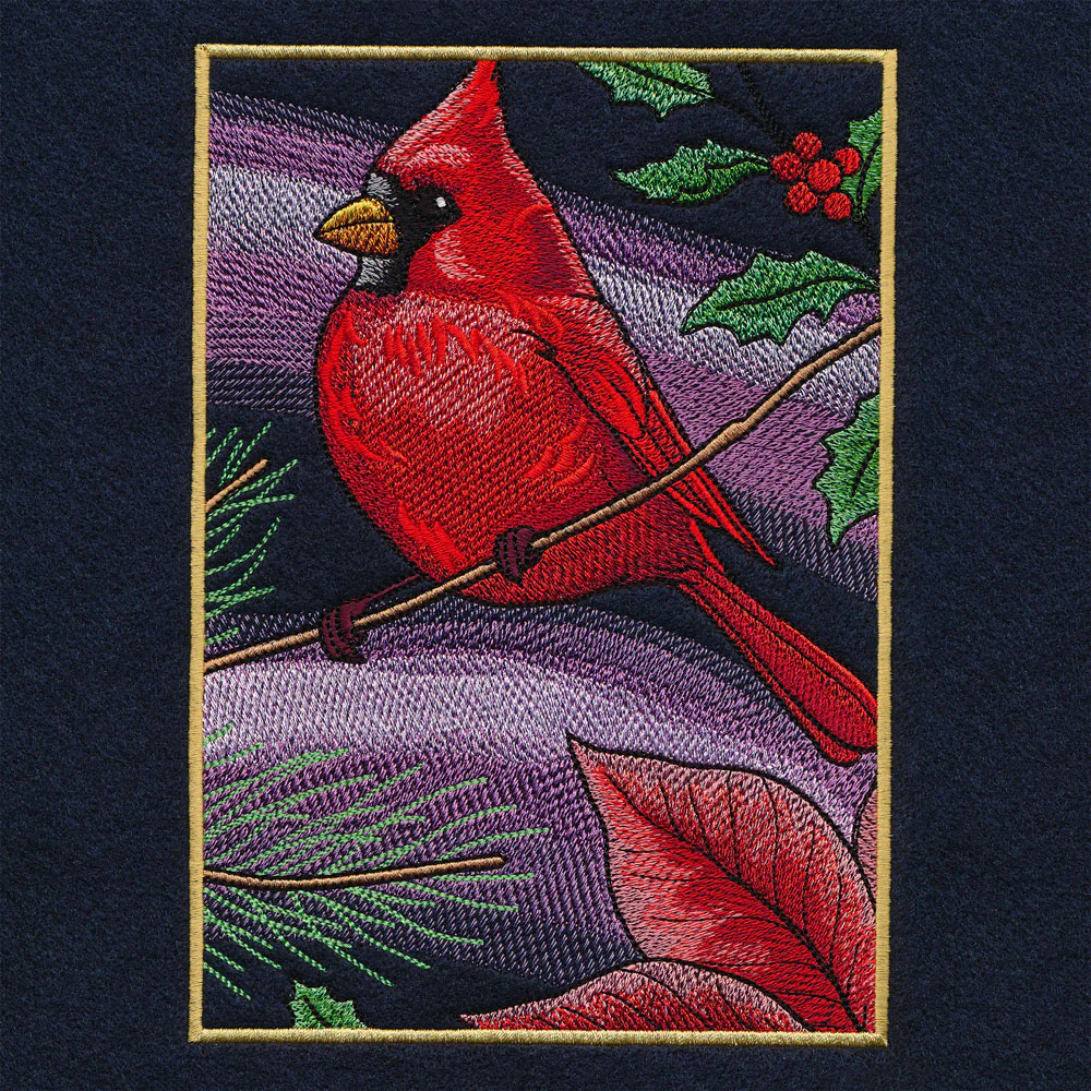 Christmas Night Cardinals Panel Scene - Image 11